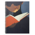 Vintage Child Reading a Book, Back to School Time! Note Book
