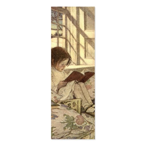 Vintage Child Reading a Book, Jessie Willcox Smith Business Cards (back side)