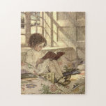 Vintage Child Reading a Book, Jessie Willcox Smith Jigsaw Puzzles