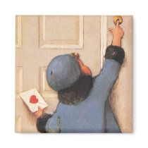 Vintage Child with Valentine's Day Letter Refrigerator Magnet