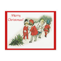 Vintage Children and Christmas Tree Postcards by CelebrationStation Vintage Children and Christmas Tree Postcards