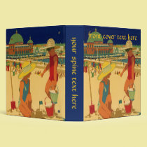Vintage Children at the Beach binders by YesterdayCafe Vintage Children at the Beach binders
