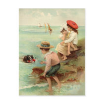 Vintage Children At The Beach Postcard by kimmyklassickorner Vintage Children At The Beach Postcard