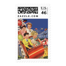 Vintage Children Balloons Dog Roller Coaster Ride