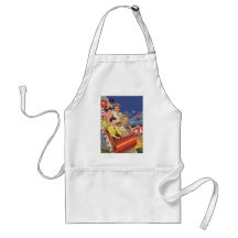 Vintage Children Balloons Dog Roller Coaster Ride Aprons
