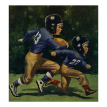 Vintage Children, Boys Playing Football, Sports Posters