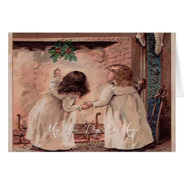 Vintage Children Christmas Card