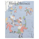 Vintage Children Ice Skating on Christmas Day Letterhead Design
