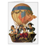 Vintage Children in Hot Air Balloon; Safe Journey cards
