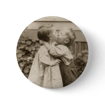 black and white photos of children kissing. Vintage Children Kissing