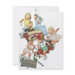 Vintage Children Playing with Fire Trucks Personalized Invites