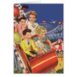 Vintage Children Roller Coaster Birthday Party Cards