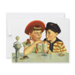 Vintage Children Sharing a Shake Personalized Invitations