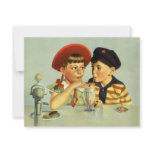 Vintage Children Sharing a Shake Custom Invite