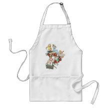 Vintage Children Toddlers Playing with Fire Trucks Aprons