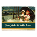 Vintage Children Train and Gifts invitations