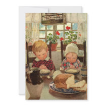 Vintage Children, Twins Birthday Party Announcements