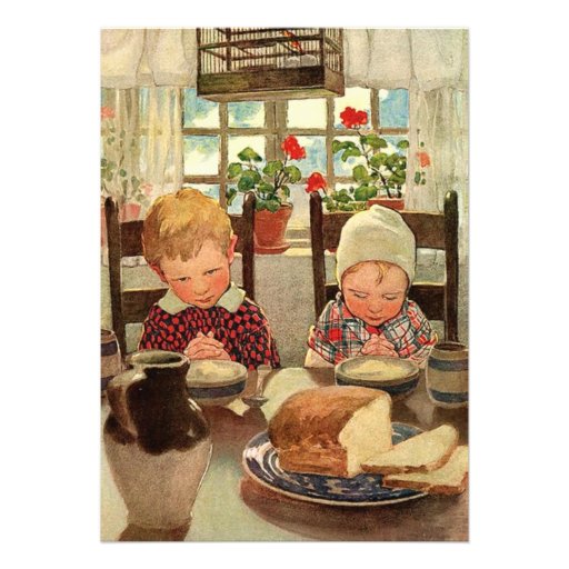Vintage Children, Twins Birthday Party Announcements