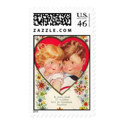 Vintage Children Valentine Stamp stamp