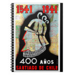 Vintage Chile Santiago Travel Spiral Notebook