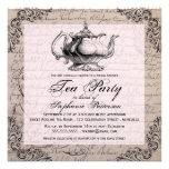 Vintage China Teapot Bridal Shower Tea Party Invite