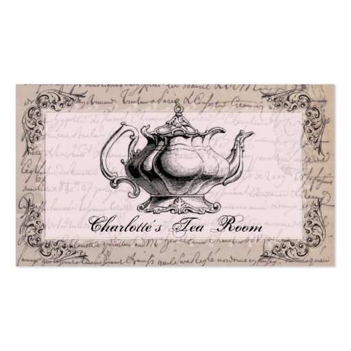Vintage China Teapot Tea Room Business Card