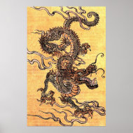 Vintage Chinese Dragon Poster