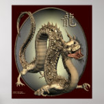Vintage Chinese Dragon Print