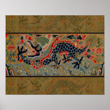 Vintage Chinese Dragon Symbol of Strength Print