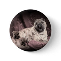 Vintage Chinese Shar Pei Wrinkles, Puppy Dogs buttons by KahunaLuna Vintage Chinese Shar Pei Wrinkles, Puppy Dogs buttons