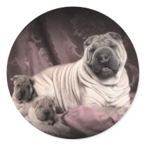 Vintage Chinese Shar Pei Wrinkles, Puppy Dogs stickers by KahunaLuna Vintage Chinese Shar Pei Wrinkles, Puppy Dogs stickers