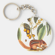 Vintage Chipmunk Illustration Key Chain