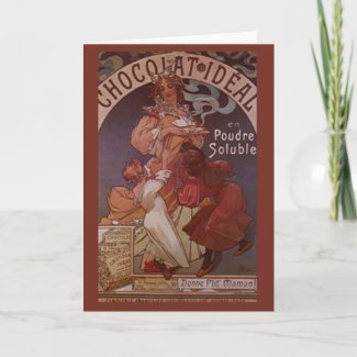 Vintage Chocolate Ad Greeting Cards card