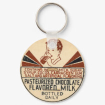 Vintage Chocolate Milk Bottle Cap Keychain