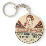 Vintage Chocolate Milk Bottle Cap Keychain