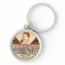 Vintage Chocolate Milk Bottle Cap Keychain
