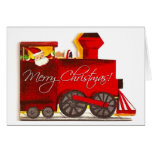 Vintage Choo-Choo Train Christmas Greeting Card