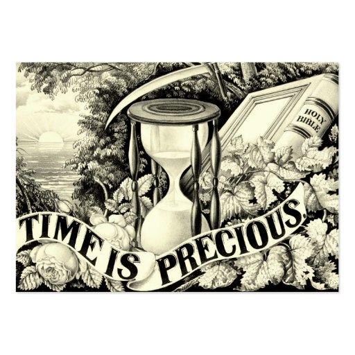 Vintage Christian Art Time is Precious 1872 Business Card Template (back side)