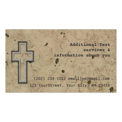 Vintage Christian Cross Jesus Spiritual Ministry Business Card Template (back side)