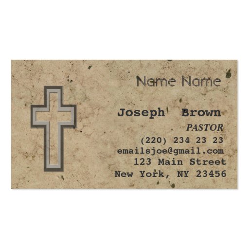 Vintage Christian Cross Jesus Spiritual Ministry Business Card Template (front side)
