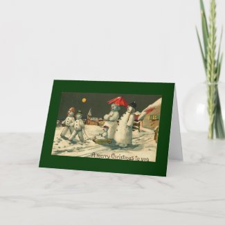 vintage christman snowman greeting cards