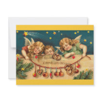 Vintage Christmas - Angel Children invitations by MyOtherPlanet Vintage Christmas - Angel Children invitations
