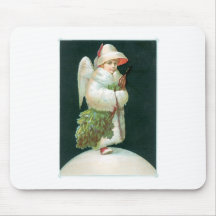 Vintage Christmas Angel Girl Mousepads