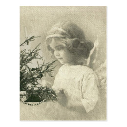 Vintage Christmas angel girl postcard