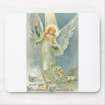 Vintage Christmas Angel Mouse Pad