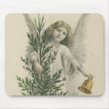 Vintage Christmas Angel Mouse Pad
