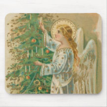 Vintage Christmas Angel Mousepads
