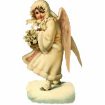 Vintage Christmas Angel Sculpture Magnet Photo Cut Outs