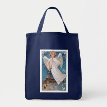 Vintage Christmas Angel Tote Bags