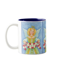 Vintage Christmas Angel with Joy Mug